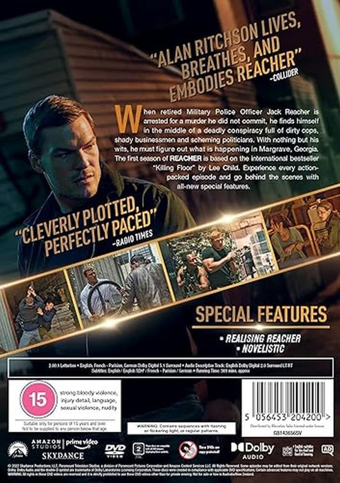 Reacher Season One [DVD] [2022] [Region 2] The Complete First Series / 1 - Acceptable - Attic Discovery Shop