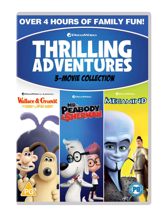 Thrilling Adventures (Wallace & Gromit: Curse / Megamind) DVD 2020 UK NEW Sealed - Attic Discovery Shop