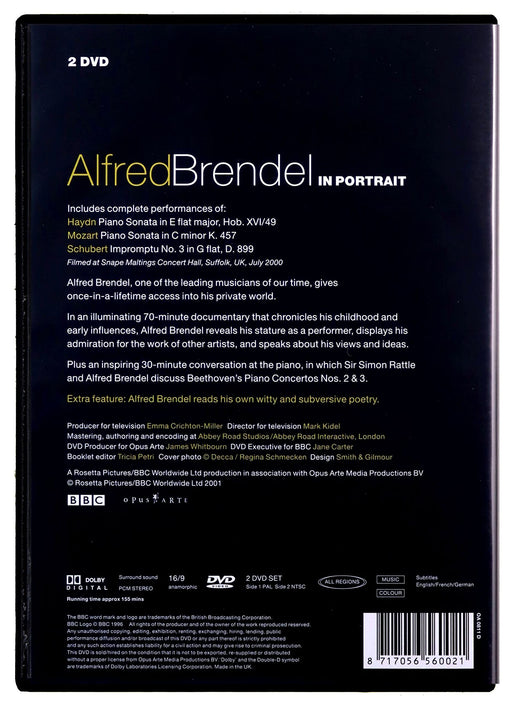 Alfred Brendel In Portrait [DVD] 2010 [ALL Region] Rare Documentary - New Sealed - Attic Discovery Shop