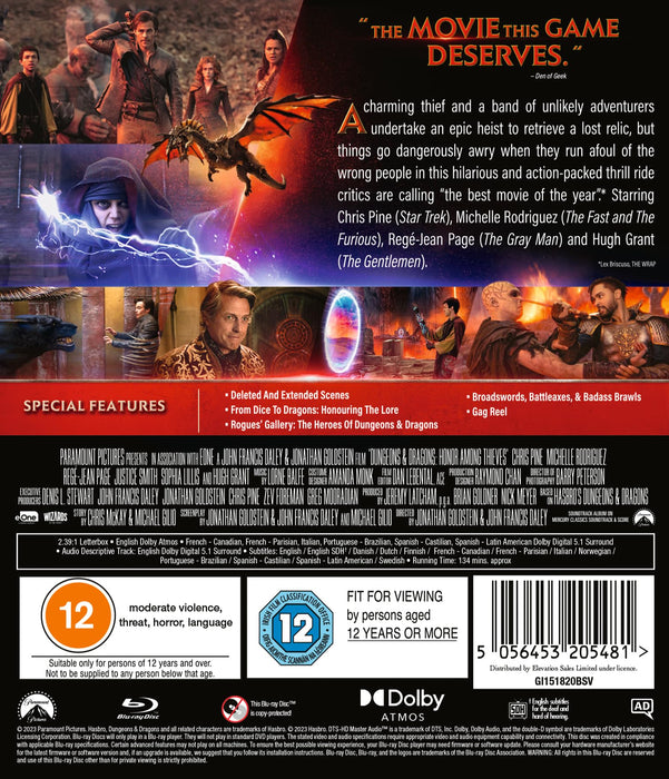 Dungeons & Dragons: Honour Among Thieves [Blu-ray] [2023] [Region Free] [LN] - Like New - Attic Discovery Shop