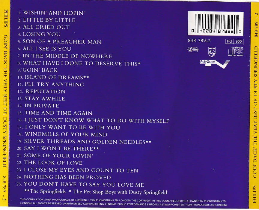Goin' Back - Very Best Of - Dusty Springfield [CD Album] - Very Good - Attic Discovery Shop