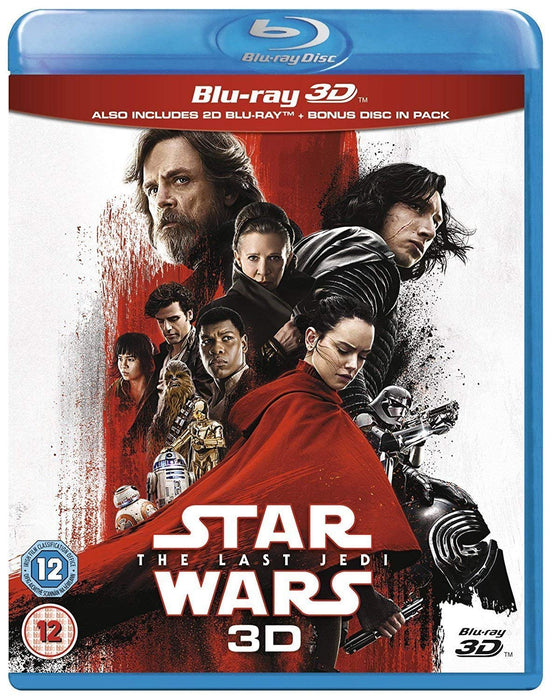 Star Wars: The Last Jedi [Blu-ray 3D + 2D + Bonus Disc] [2017] [Region Free] - Very Good - Attic Discovery Shop