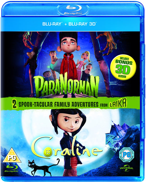 ParaNorman 3D / Coraline 3D [Blu-ray] 2012 Rare UK Release Region Free Dual Set - Very Good