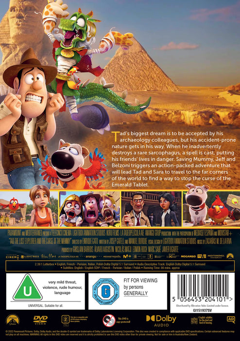 Tad the Lost Explorer and the Curse of the Mummy [DVD] [2022] [Reg 2] NEW Sealed - Attic Discovery Shop