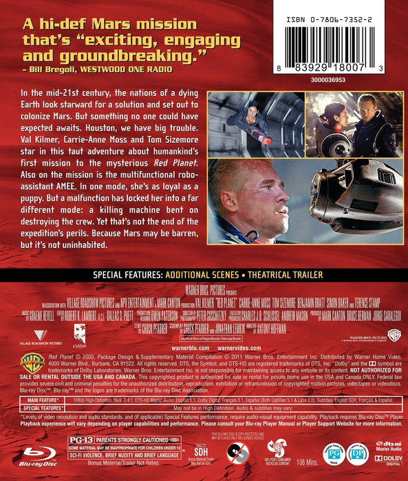 Red Planet [Blu-ray] [2000] [Rare US Import] [Region A / NTSC] - Very Good - Attic Discovery Shop