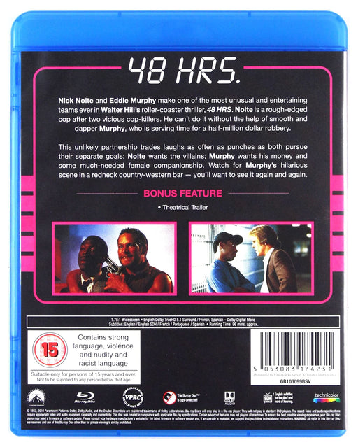 48 Hrs - Retro Classics (UK Exclusive) [Blu-ray] [1982] [Region B] - New Sealed - Attic Discovery Shop