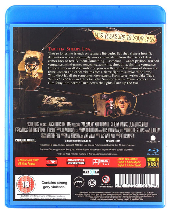 Amusement - Horror / Thriller [Blu-ray] [2008] [Region B] - New Sealed