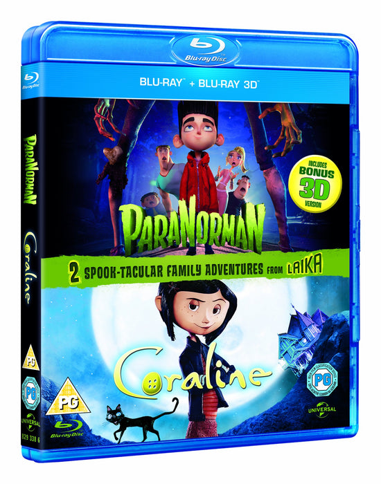 ParaNorman 3D / Coraline 3D [Blu-ray] 2012 Rare UK Release Region Free Dual Set - Very Good