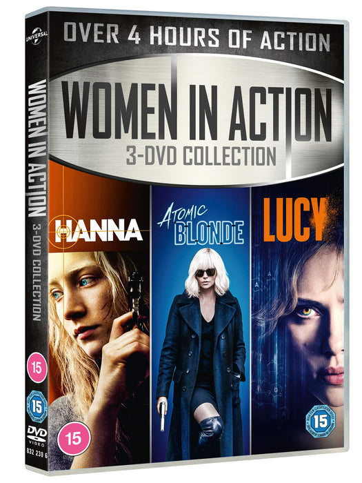 Women In Action Lucy/Hanna/Atomic Blonde [DVD] 2020 [Region 2, 4, 5] NEW Sealed - Attic Discovery Shop