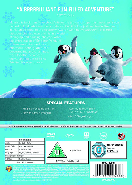 Happy Feet 2 [DVD] [2012] [Region 2] (+ With Slipcover Sleeve) - New Sealed - Attic Discovery Shop