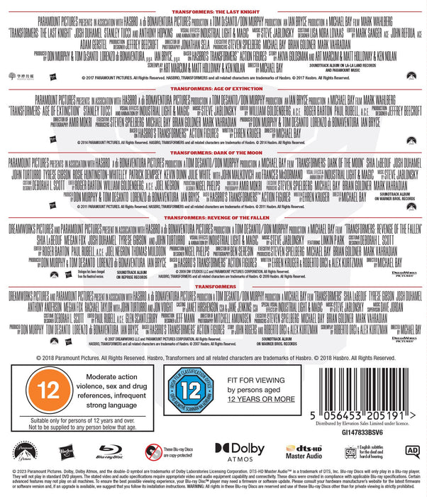 Transformers 5-Movie Collection Set [Blu-ray] [2007 - 2017] [Region Free] [GC] - Good - Attic Discovery Shop
