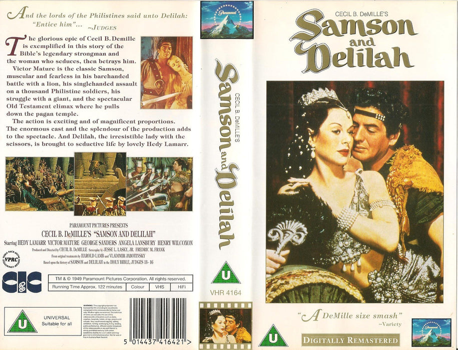 Samson And Delilah [VHS] [1949] Cecil B. DeMille's Rare Classic - Very Good