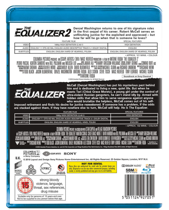 The Equalizer 1 & 2 Collection [Blu-ray] [2018] [Region Free] - New Sealed - Attic Discovery Shop