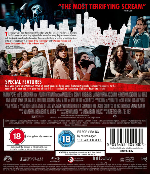 Scream VI [Blu-ray] [2023] [Region Free] (Horror) - Like New - Attic Discovery Shop