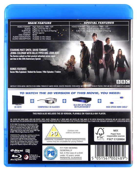 Doctor Who: The Day of the Dr. – 50th Anniversary Ed. [Blu-ray 3D] UK NEW Sealed - Attic Discovery Shop