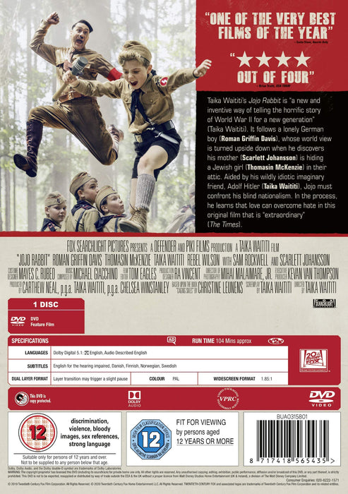 JoJo Rabbit [DVD] [2019] [Region 2] - New Sealed - Attic Discovery Shop