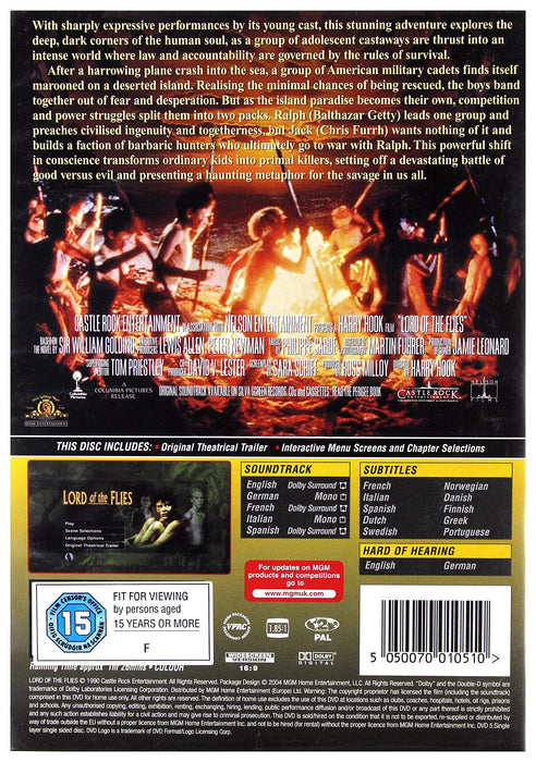 Lord Of The Flies [DVD] [1990] [Region 2] - New Sealed - Attic Discovery Shop
