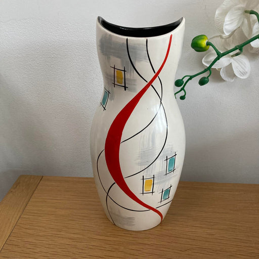 Royal Norfolk Retro Coloured Modernist Hand Painted Vase Staffordshire England - Very Good - Attic Discovery Shop