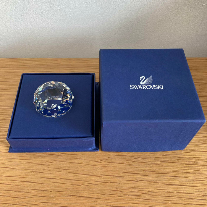 Swarovski Rare 10 Year Anniversary Blue Label Paperweight - High-quality Crystal - Very Good - Attic Discovery Shop