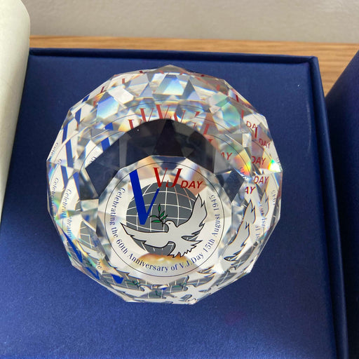 Swarovski Rare VJ Day 1945 60th Anniversary Limited Paperweight Quality Crystal - Very Good - Attic Discovery Shop