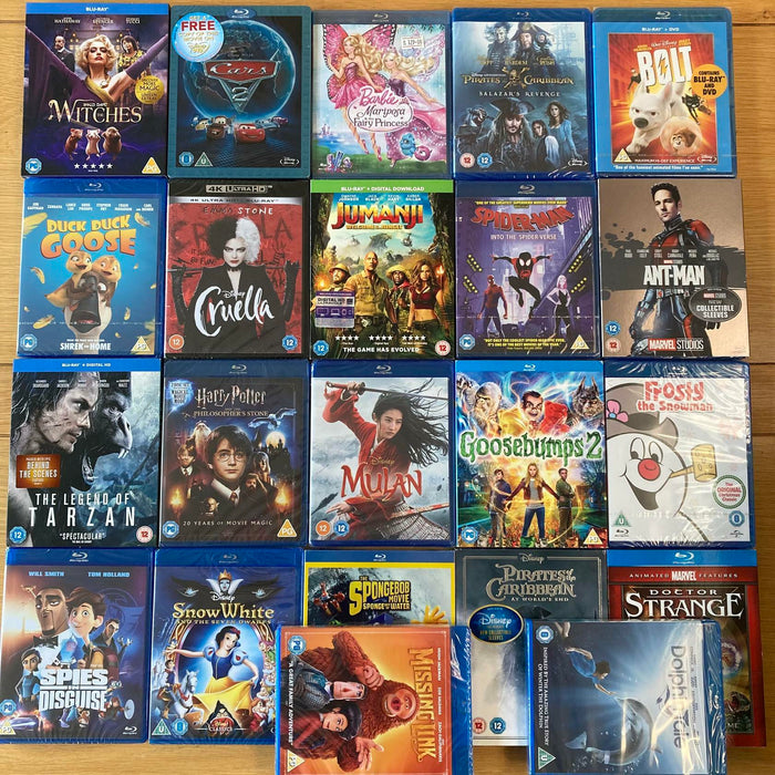 Blu-ray 4K UHD Kids & Family Films Joblot ALL New Sealed Mixed Bundle (22 total)