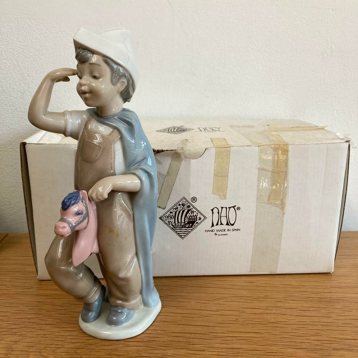 Nao Lladro LITTLE CONQUISTADOR Boy on Hobby Horse #1140 Gloss VGC Boxed No. 1140 - Good - Attic Discovery Shop