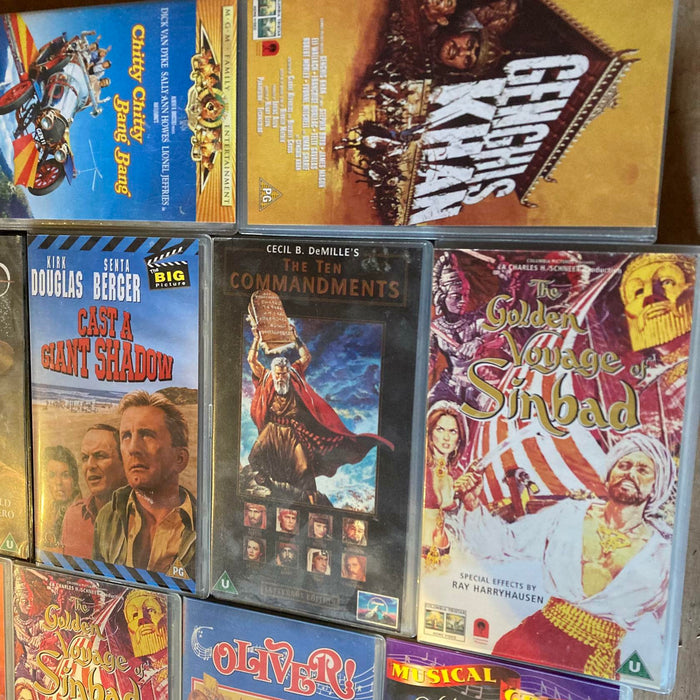 39 VHS Job Lot Old Classics Videos Robin Hood, Sinbad, Guns of Navarone, Zorro - Good - Attic Discovery Shop