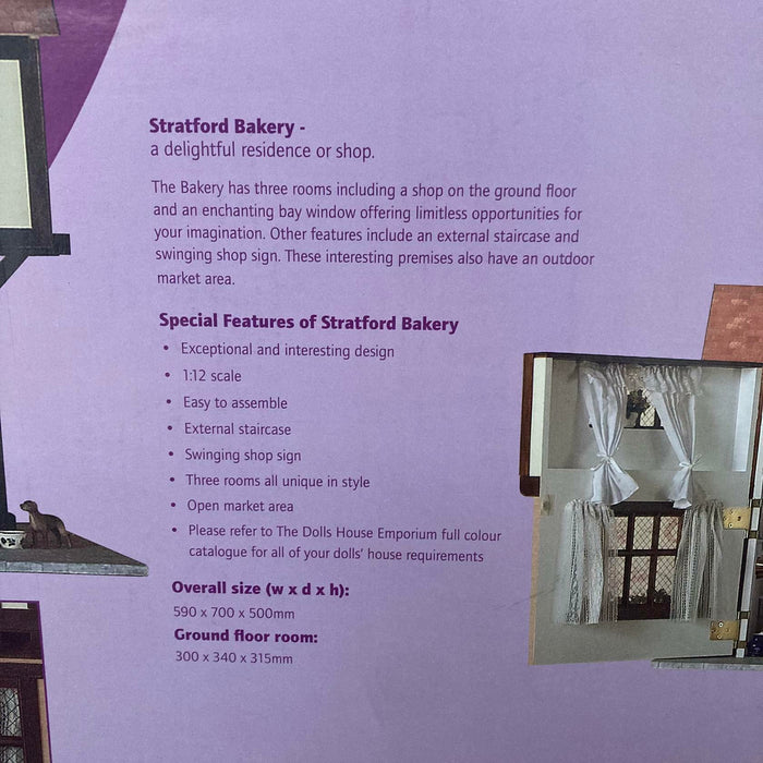 Stratford Bakery Tudor Dolls House Kit UNUSED read 12th 1:12 Scale Large Wooden - Like New - Attic Discovery Shop