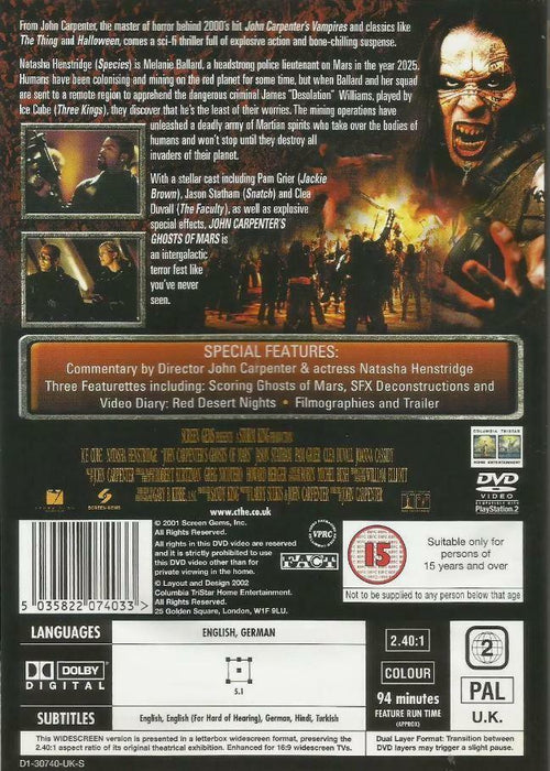 John Carpenter's Ghosts Of Mars [DVD] [2001] [Region 2] - New Sealed