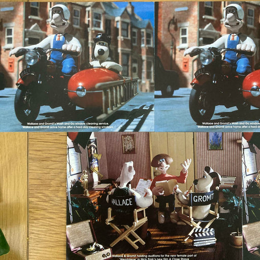 Vtg 1990s Rare PRERELEASE Wallace & Gromit BBC Advertising Cards A Close Shave - Attic Discovery Shop
