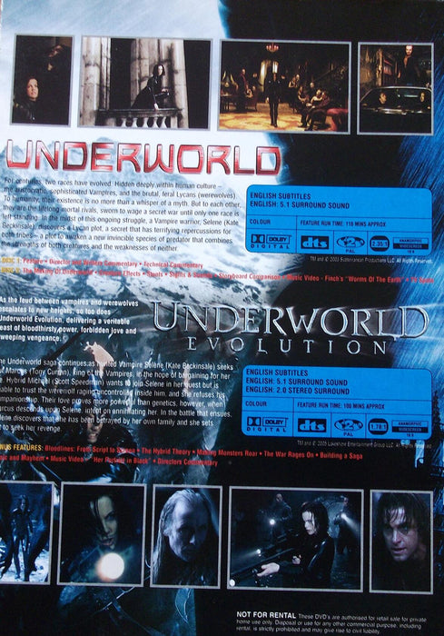 Underworld 1 & 2 - Evolution [DVD Box Set] [2006] [Region 2] - New Sealed