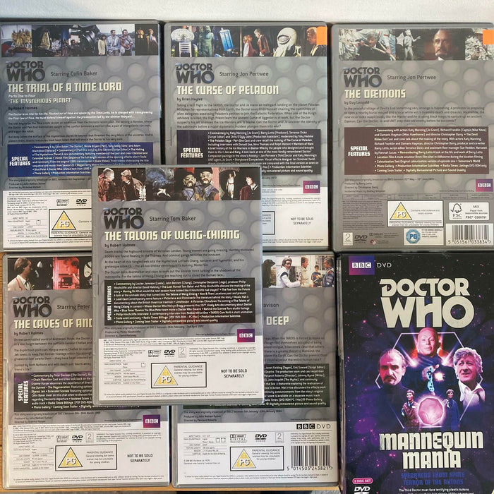 Doctor Who Classic Old Dr Jon Pertwee + Others DVD Bundle Job Lot 18 Total - Very Good