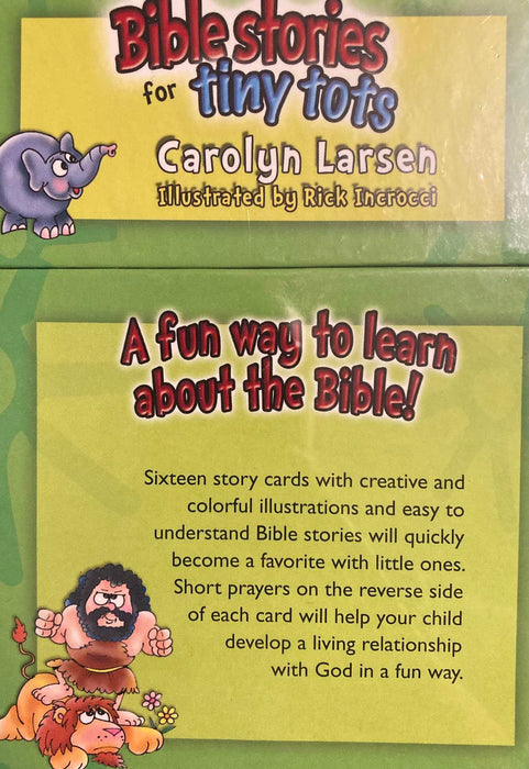 Bible Stories for Tiny Tots (ages 3-6) 16 Illustrated Story Card Set NEW Sealed