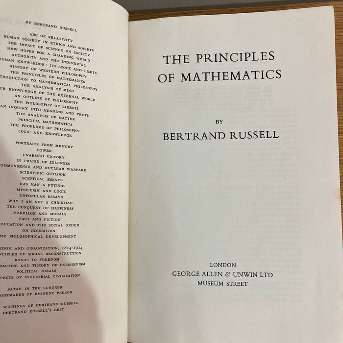 1964 The Principles of Mathematics Bertrand Russel Second Edition Hardback Book - Good