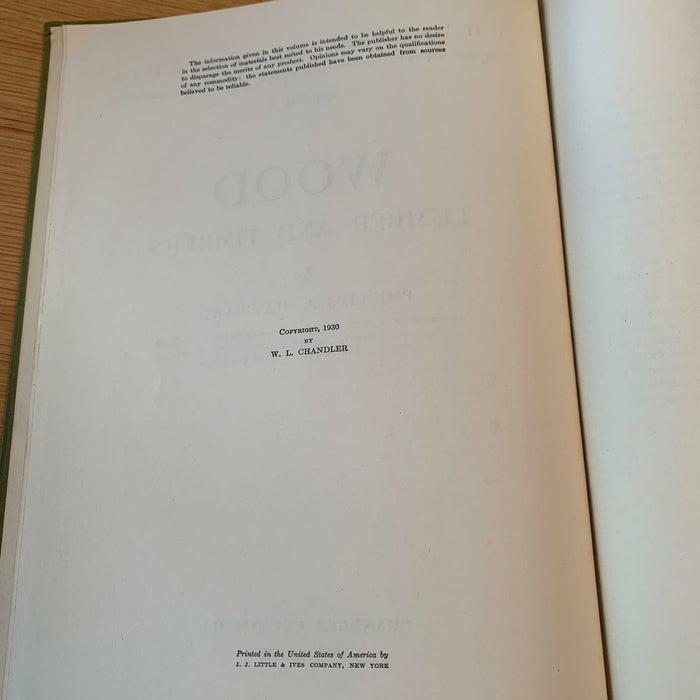 HAYWARD "WOOD, LUMBER & TIMBERS" 1930 HC VG MAPS, TABLES, ILLUSTRATIONS Hardback - Good