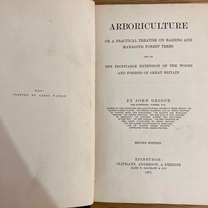 1881 Arboriculture by John Grigor Quarter Morocco by Maltbys Second Edition Book - Good