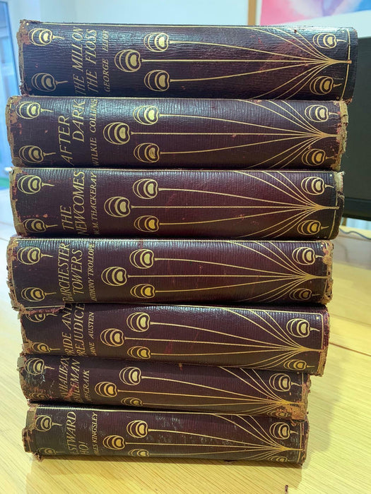 Talwin Morris First Edition Gresham Books Rare Leather Binding Antique x7 Lot - Good