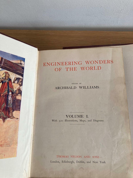 Engineering Wonders of the World Archibald Williams Books 1909 1-3 Illustrated - Good