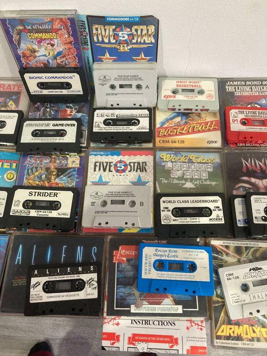 C64 Commodore 64 Games Cassette Bundle Lot 80+ Star Wars, Aliens, Strider & MORE - Good