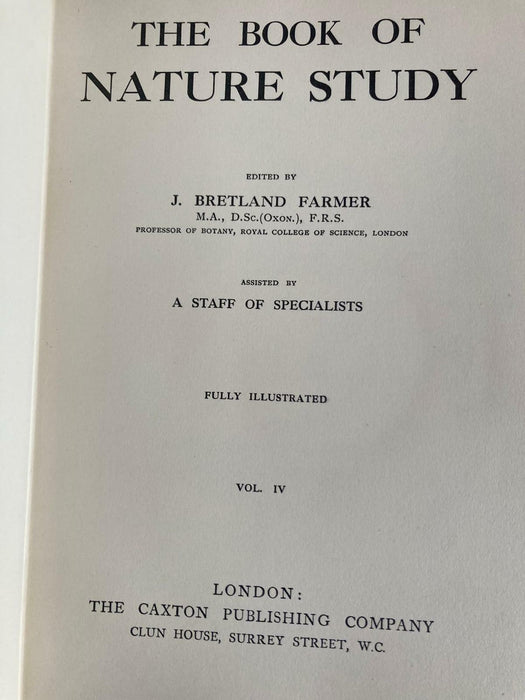 The Book Of Nature Study Volumes 1-6 Bretland Farmer Caxton Antique Early 1900s - Good