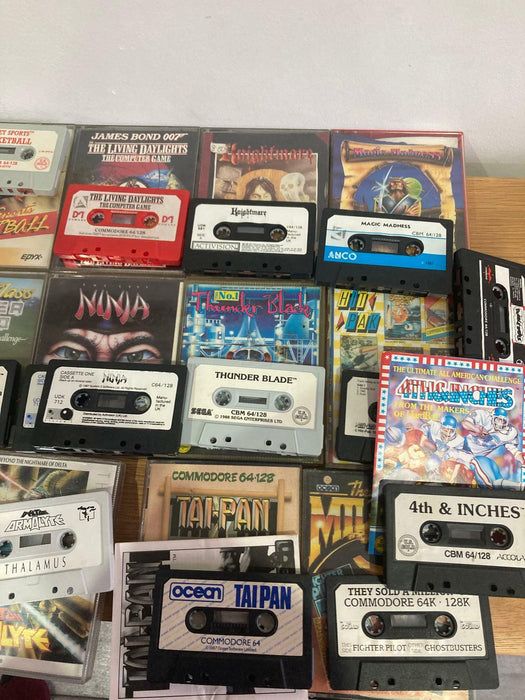 C64 Commodore 64 Games Cassette Bundle Lot 80+ Star Wars, Aliens, Strider & MORE - Good