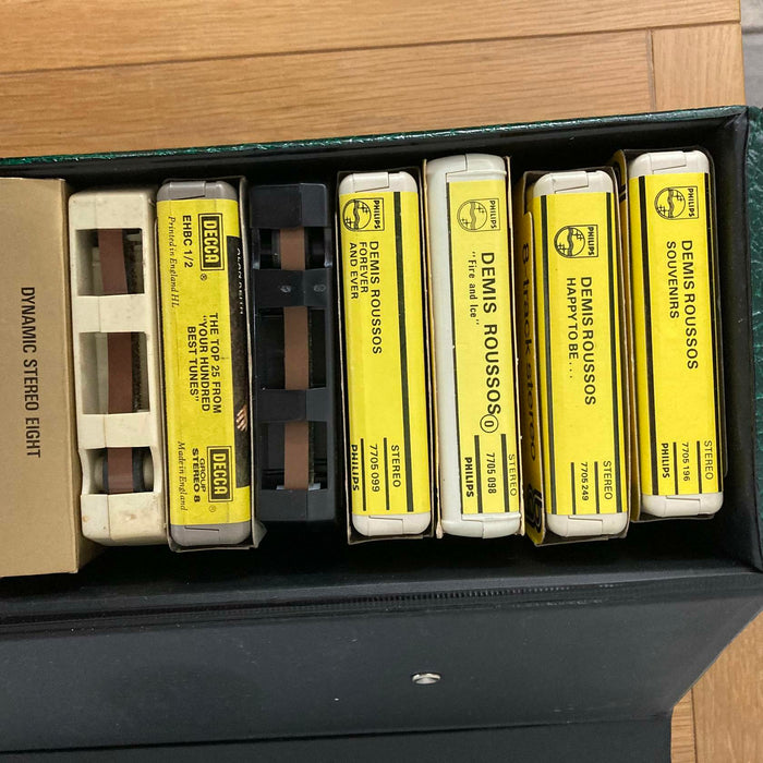 8-Track Cassette Tapes Job Lot Some Rare + Carry Storage Case with Lock & Key - Very Good