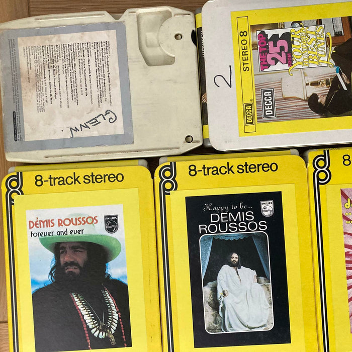 8-Track Cassette Tapes Job Lot Some Rare + Carry Storage Case with Lock & Key - Very Good