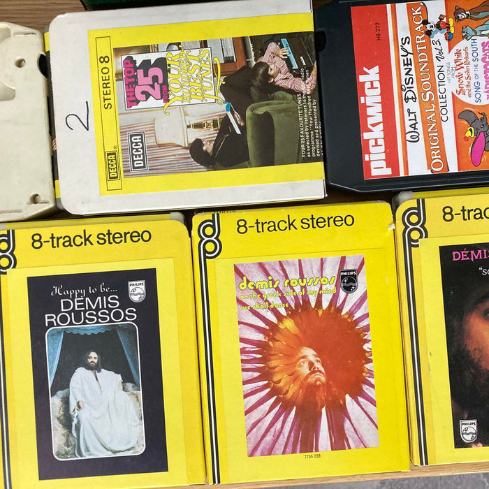 8-Track Cassette Tapes Job Lot Some Rare + Carry Storage Case with Lock & Key - Very Good