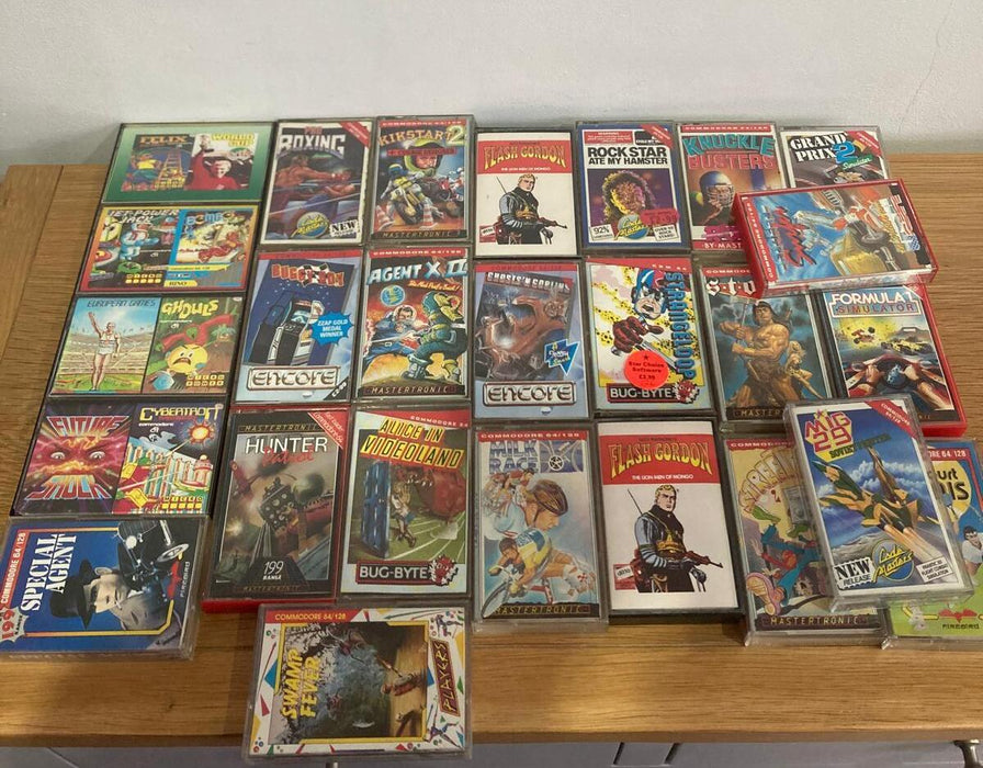 C64 Commodore 64 Games Cassette Bundle Lot 80+ Star Wars, Aliens, Strider & MORE - Good