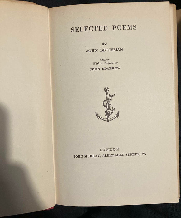 Selected Poems by John Betjeman Hardback Book Dated 1955 GC Inc Dust Jacket - Good