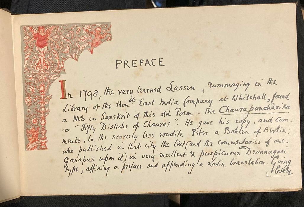 The Chaurapanchasika An Indian Love Lament Translated From Sanskrit - Book 1896 - Acceptable