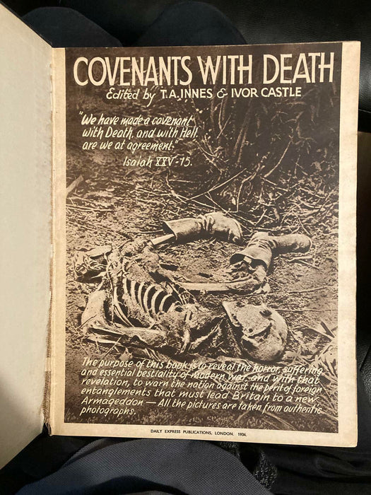 Covenants With Death 1934 Anti War Publication T. A. Innes, Ivor Book WW1 WWI - Good