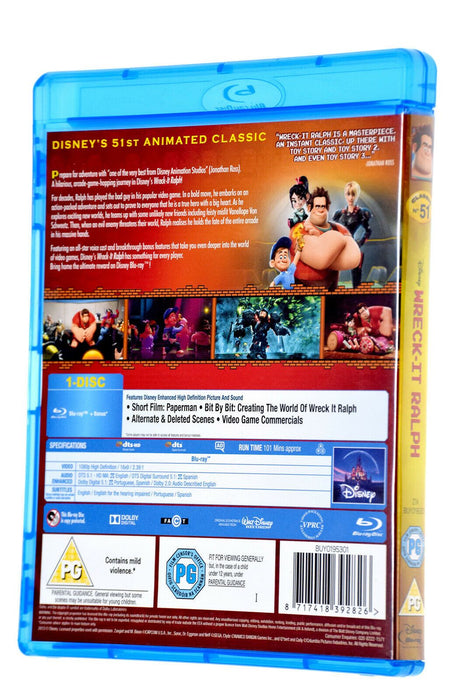 DISNEY WRECK IT RALPH BLU RAY Movie Film Region B - Very Good - Attic Discovery Shop