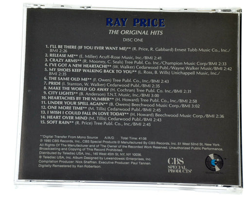 RAY PRICE THE ORIGINAL HITS Rare CBS Records Special Products CD Album VGC - Very Good - Attic Discovery Shop